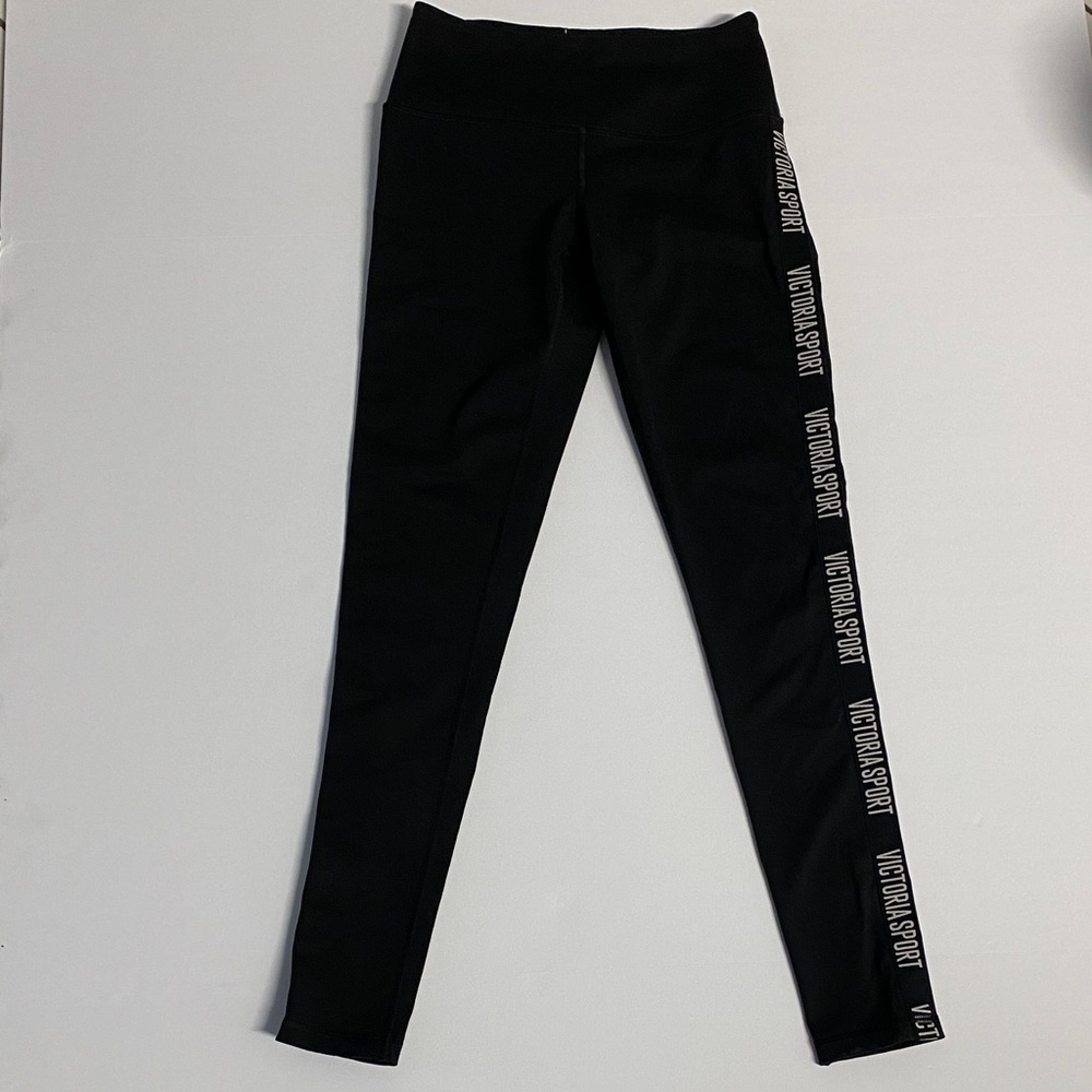 Victoria Sport Logo Flat Waist Yoga Legging Black Women’s XS